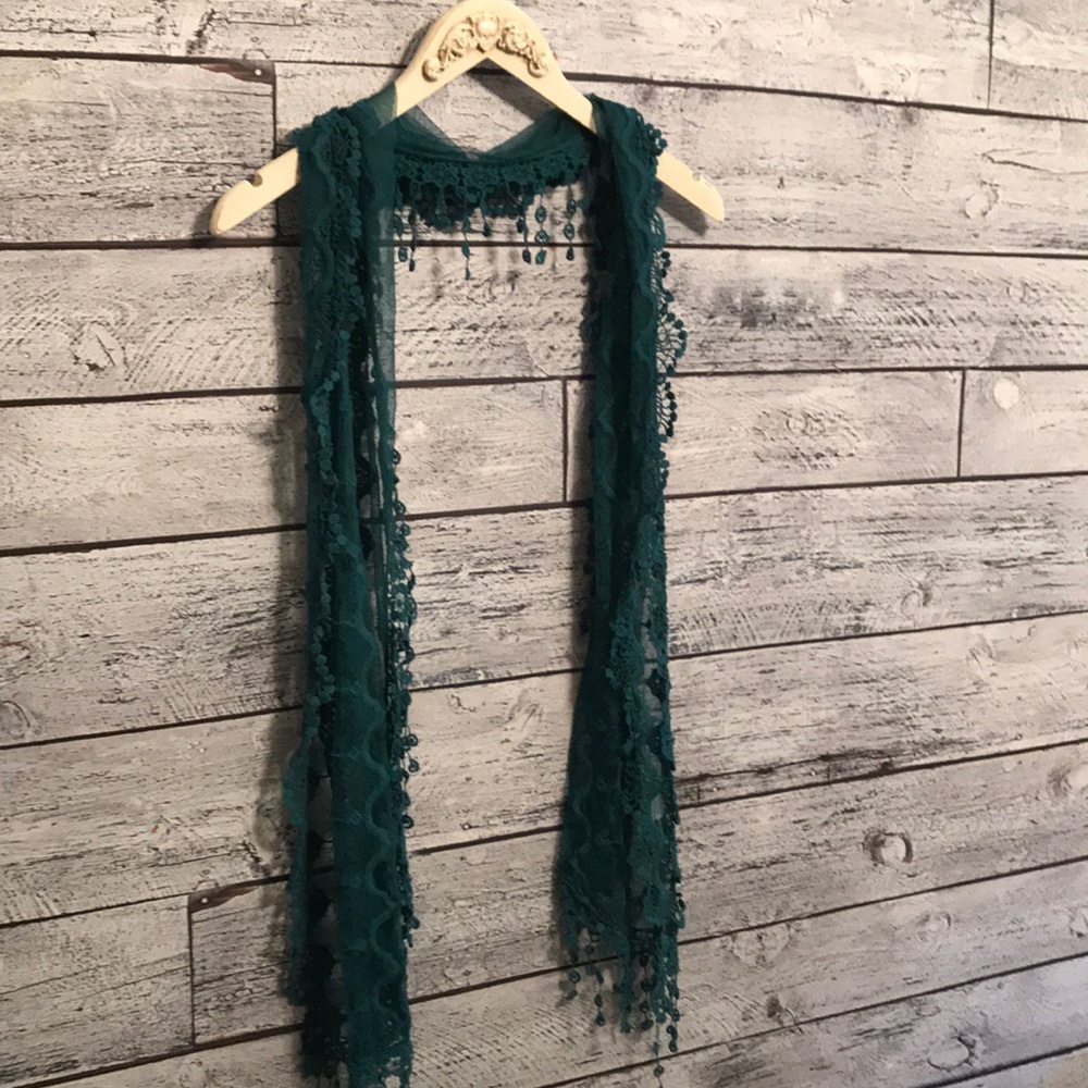 Aqua lace scarf
